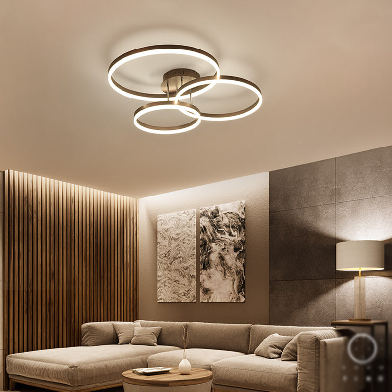 Circle Shape Modern Style Flush Mount Metal Ceiling Light for Living Room