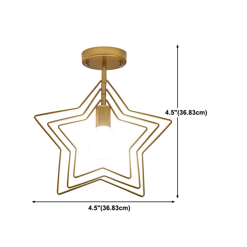 Modernism Metal Golden Ceiling Light Star/Round Flush Mount Lighting for Home