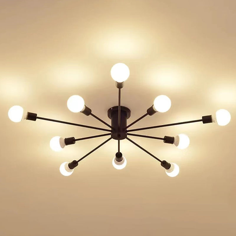 Modernism Flush Mount Lighting Black/Golden Ceiling Light for Foyer