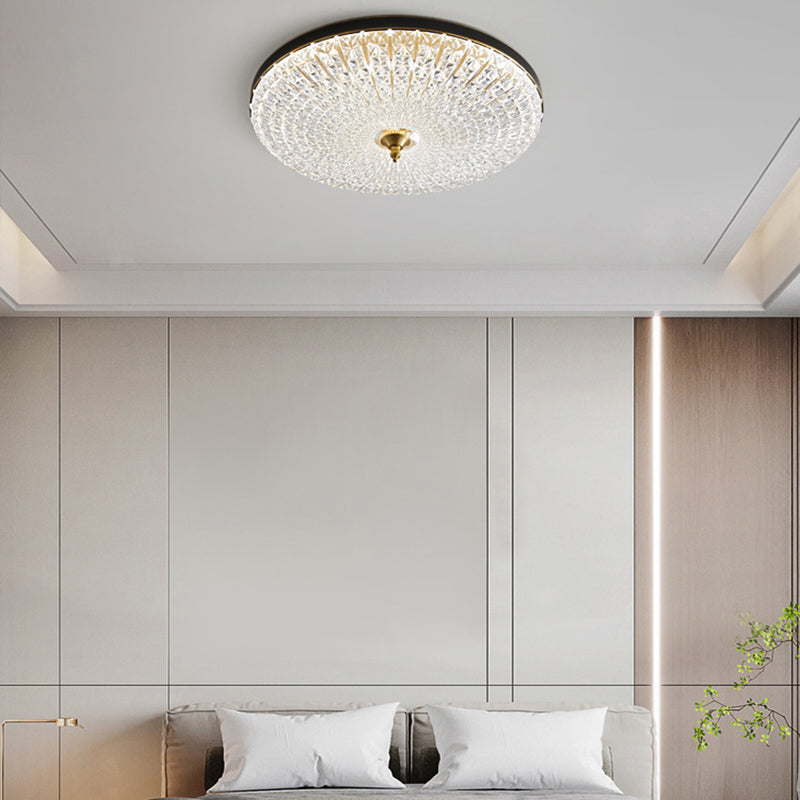 Single Modern Golden/Black Flush Mount Lighting Round LED Ceiling Light