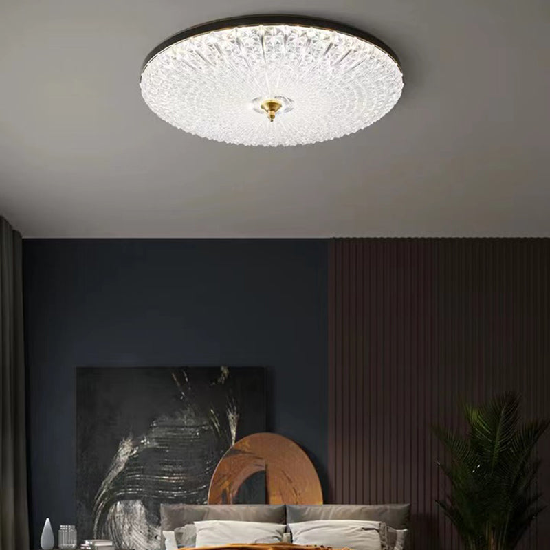 Single Modern Golden/Black Flush Mount Lighting Round LED Ceiling Light