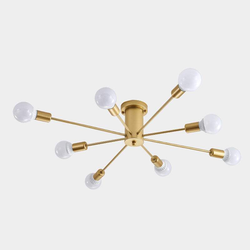 Modernism Flush Mount Lighting Golden Metal Ceiling Light for Home