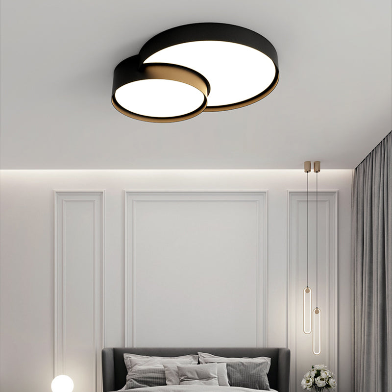 Modern Metal Flush Mount LED Circle Shape Ceiling Light with Acrylic Shade for Living Room