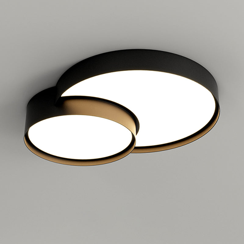 Modern Metal Flush Mount LED Circle Shape Ceiling Light with Acrylic Shade for Living Room