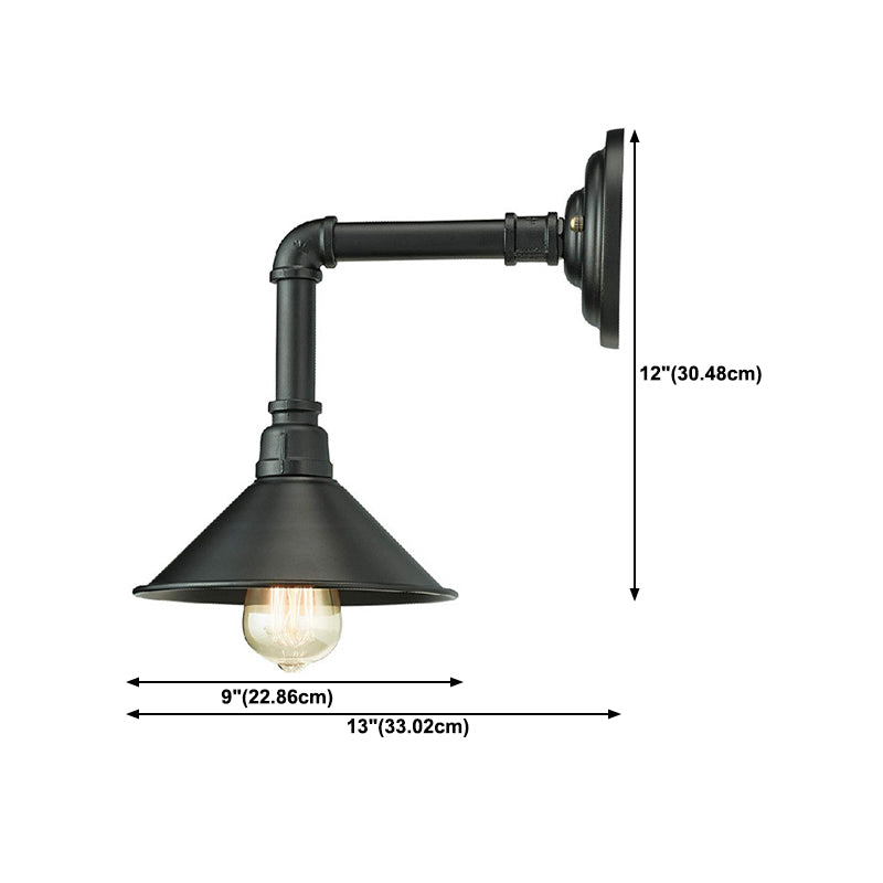 Industrial Cone Shape Wall Mount Light Fixture Sconce Lamp for Wash Room