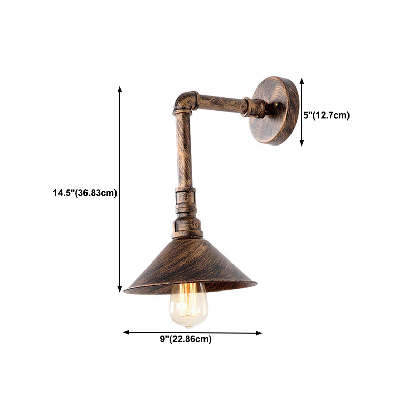 Industrial Cone Shape Wall Mount Light Fixture Sconce Lamp for Wash Room