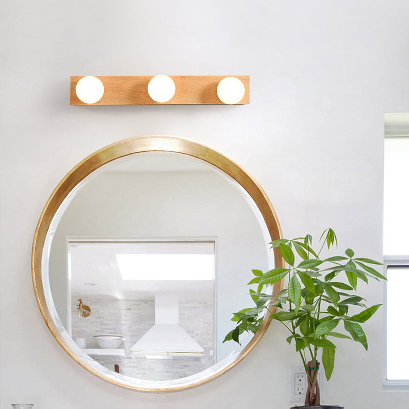 Wood Geometric Vanity Wall Lights Contemporary Style Multi Lights Vanity Lighting Ideas