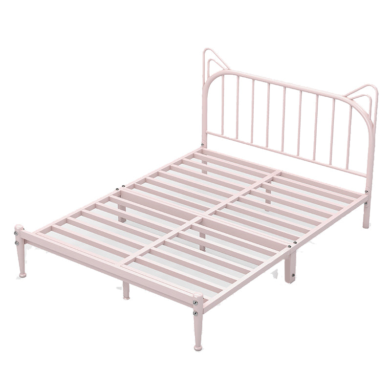 Scandinavian Metal Headboard Princess Slat Mattress Queen Low Profile Bed