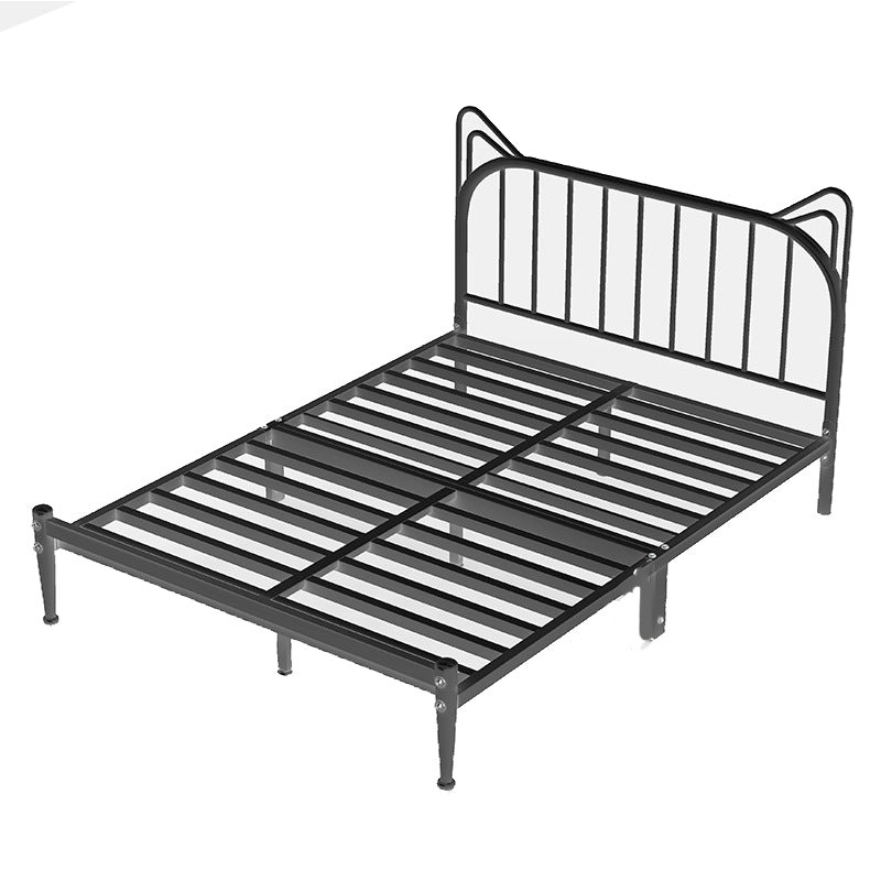 Scandinavian Metal Headboard Princess Slat Mattress Queen Low Profile Bed