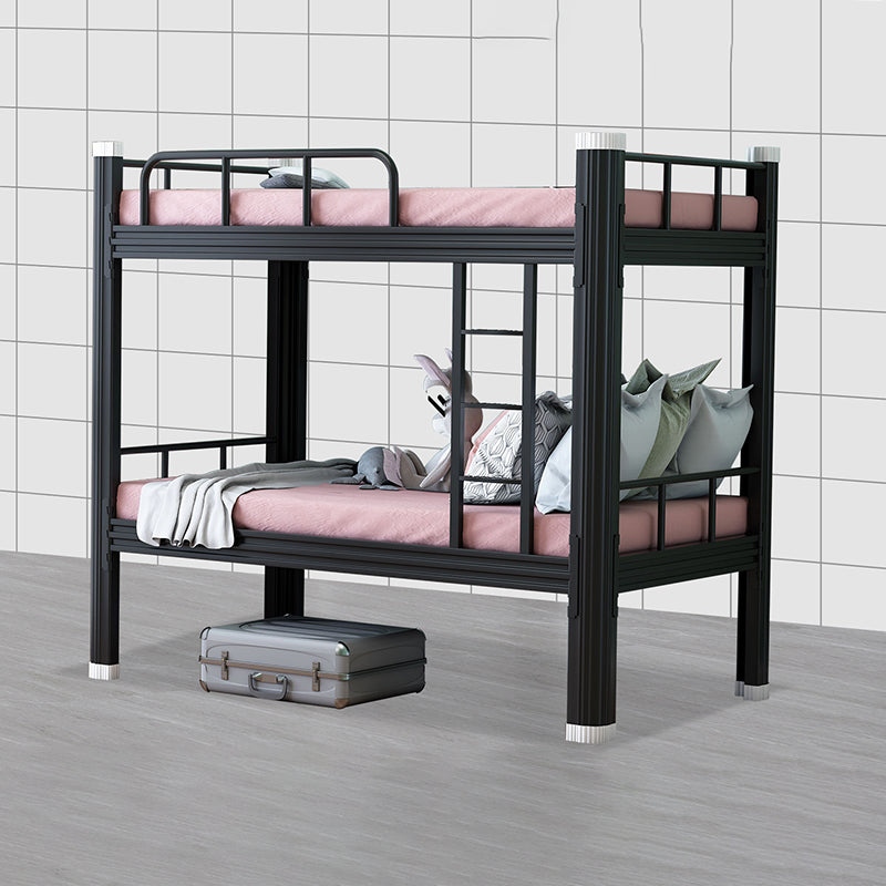 Contemporary Metal Standard Bunk Bed Headboard Built-In Ladder Bed