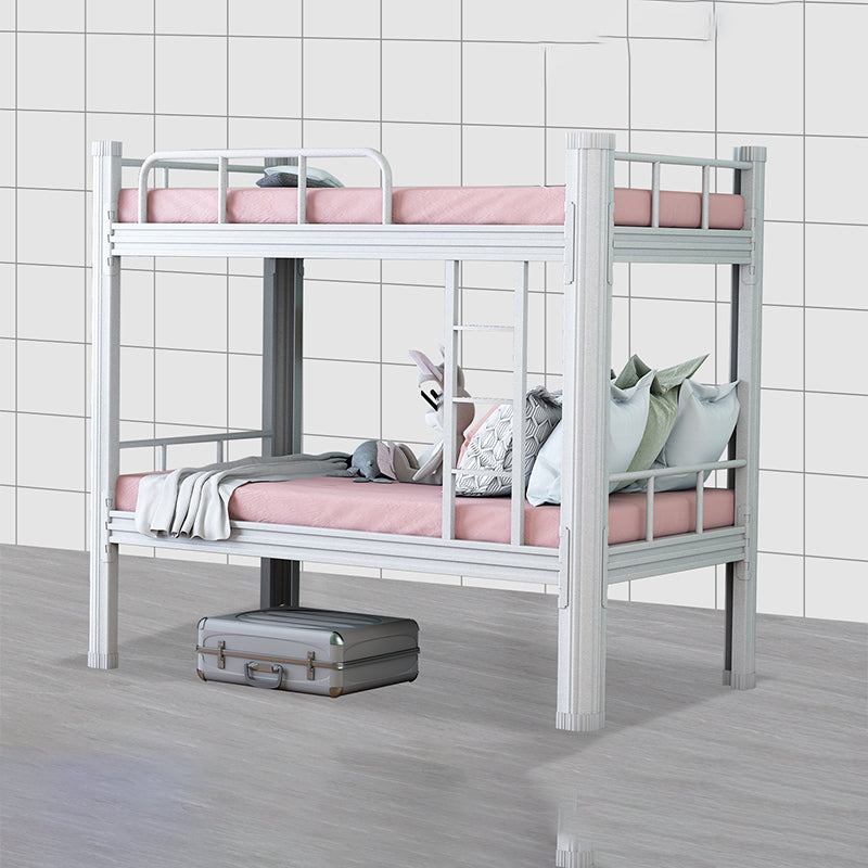 Contemporary Metal Standard Bunk Bed Headboard Built-In Ladder Bed