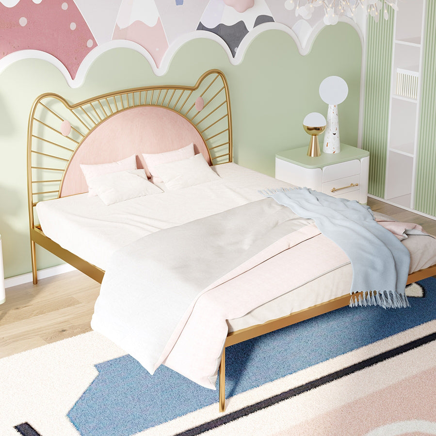 Modern Metal Standard Bed Headboard Princess Animals Theme Bed