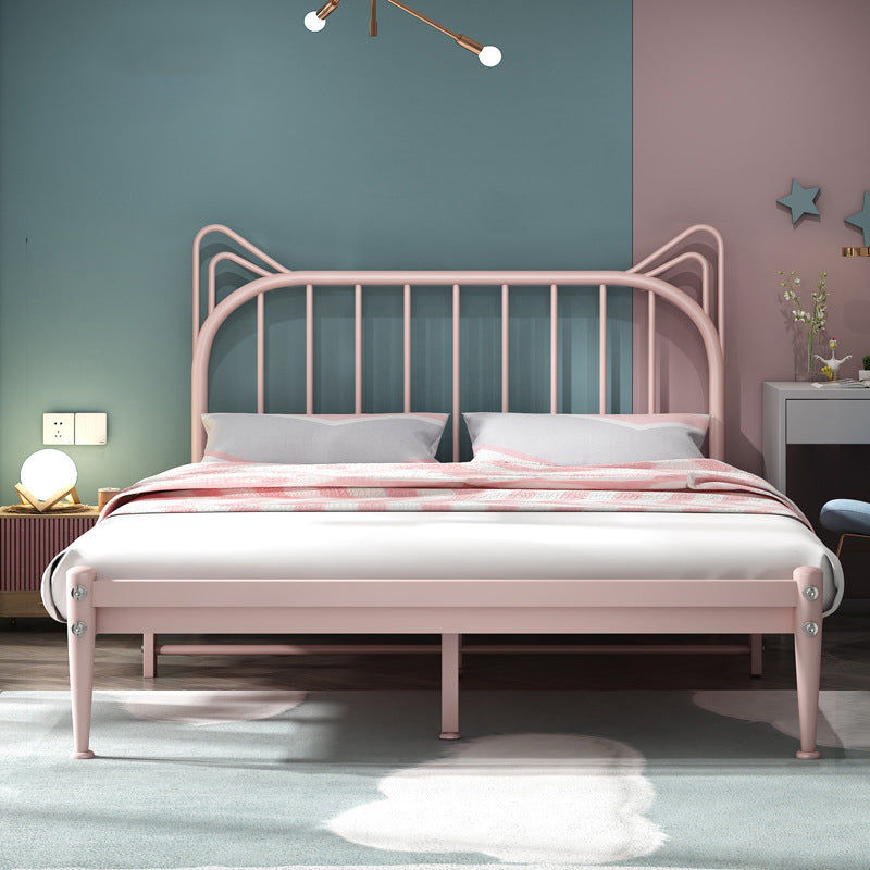 Modern Headboard Standard Bed Metal Princess Theme Open-Frame Bed