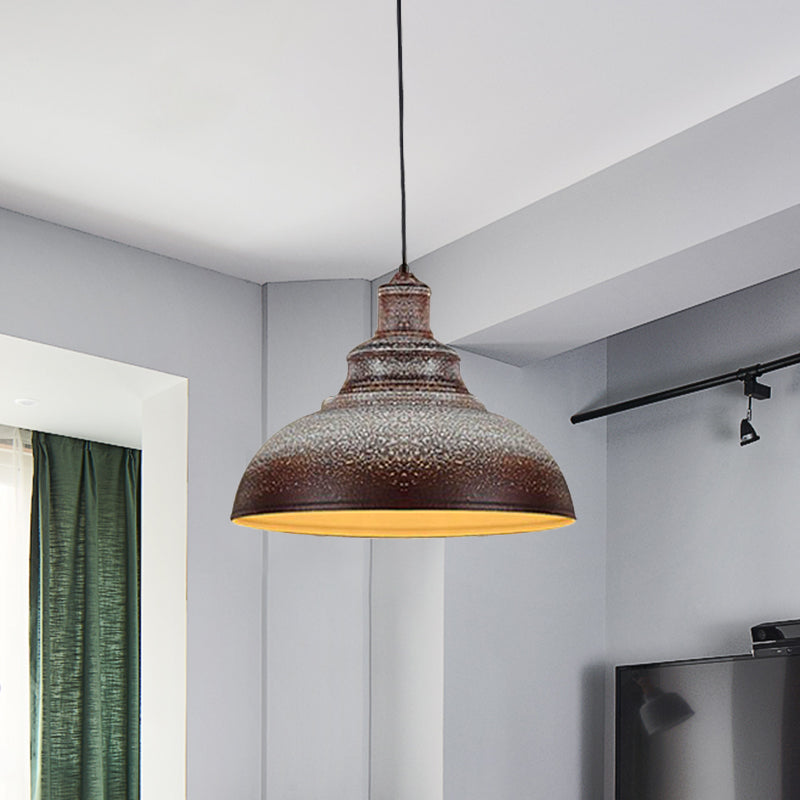 Blue/Rust 1 Head Ceiling Lighting Antiqued Metal Barn Pulley Pendant Lamp for Dining Room