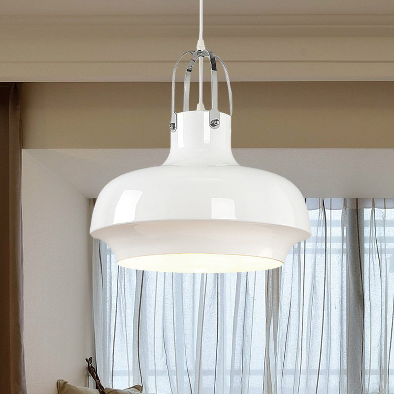 Urn drop clip a drop di urna industriale 1 testa lampada sospensione in bianco/nero, 10 "/16"/19 "W