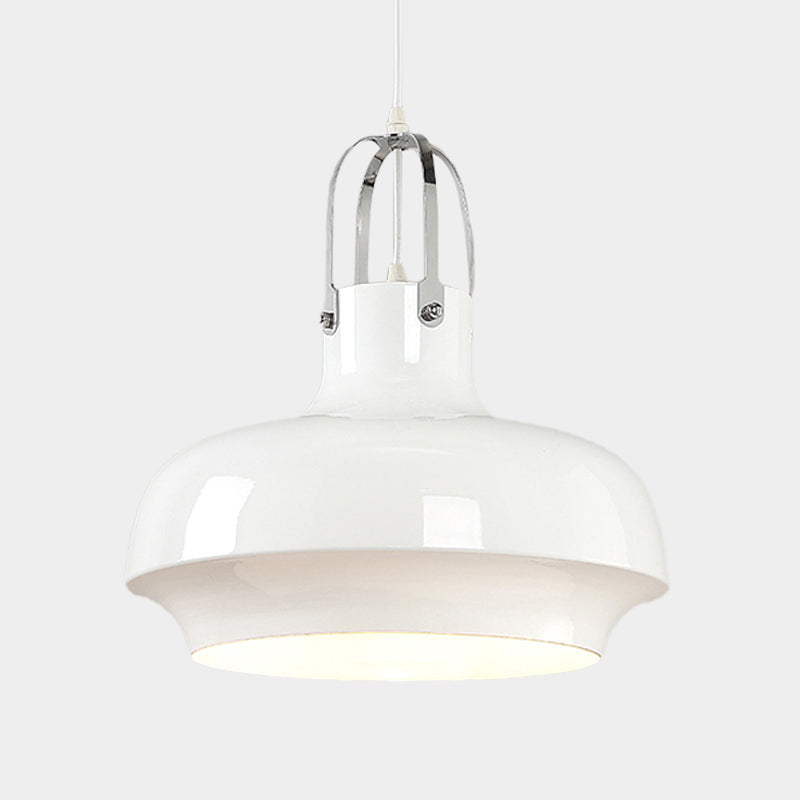 Metallic Urn Drop Pendant Light Industrial 1 Head Dining Room Salle Suspension Lampe en blanc / noir, 10 "/ 16" / 19 "W