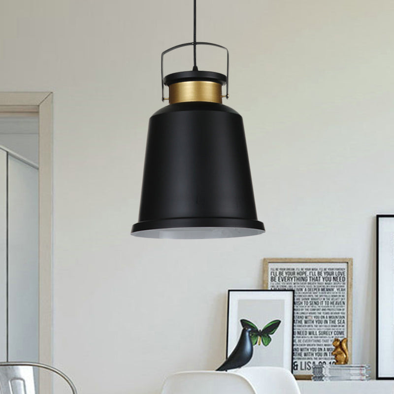 1 campana de bulbo Down iluminación de acabado negro anticipado manija de aluminio lámpara colgante suspendida