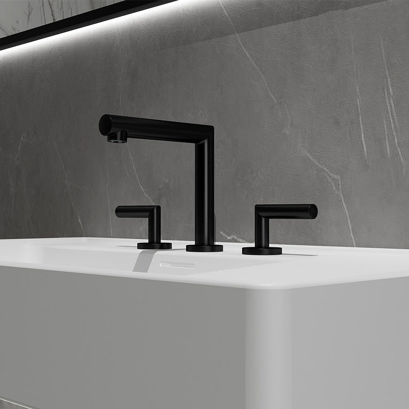 Glam 2-Handle Bathroom Sink Faucet with Low Arc Widespread Bathroom Sink Faucet