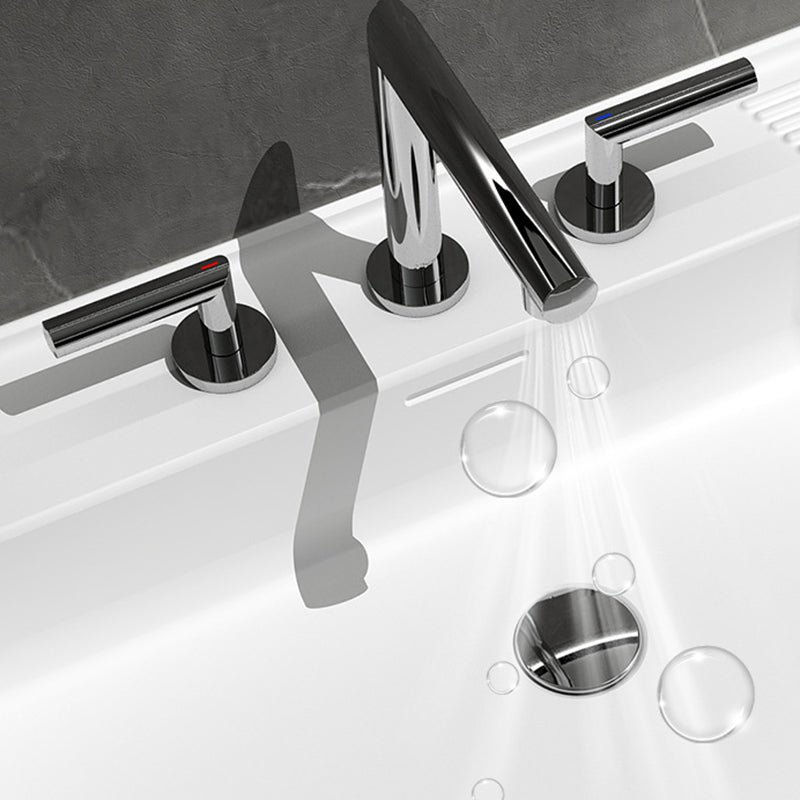 Glam 2-Handle Bathroom Sink Faucet with Low Arc Widespread Bathroom Sink Faucet