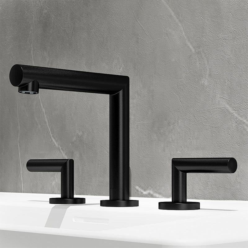 Glam 2-Handle Bathroom Sink Faucet with Low Arc Widespread Bathroom Sink Faucet