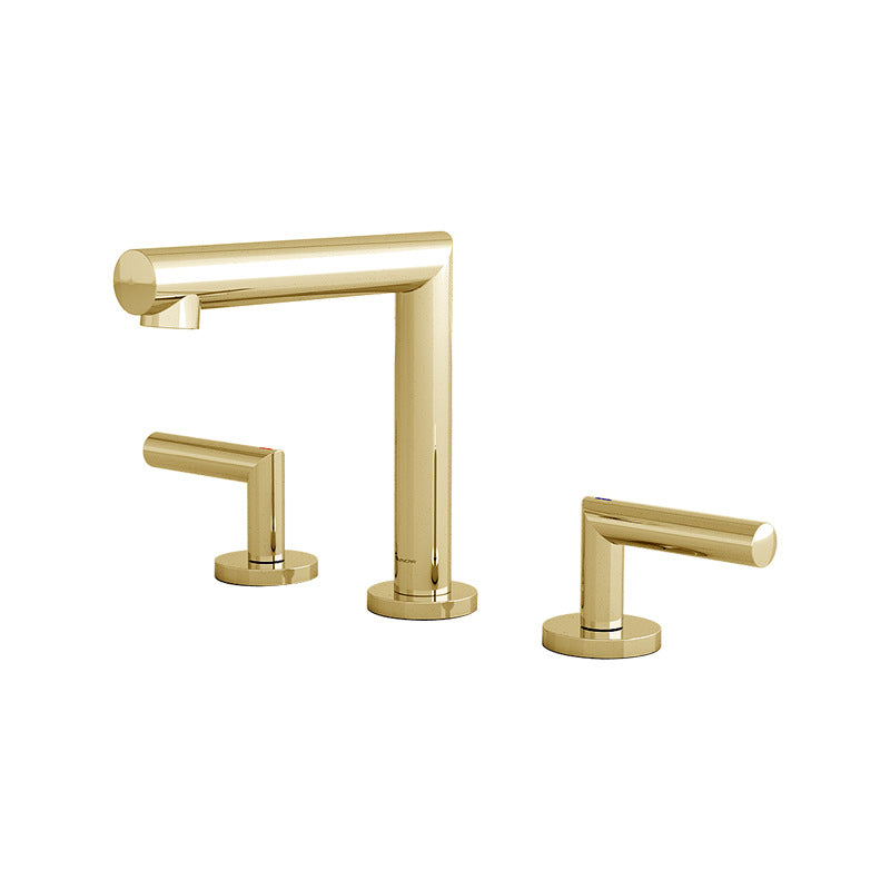 Glam 2-Handle Bathroom Sink Faucet with Low Arc Widespread Bathroom Sink Faucet