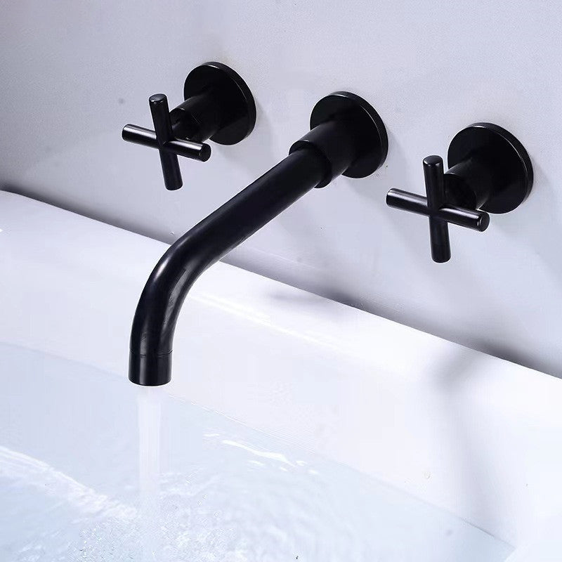 Modern 1 or 2-Handle Bathroom Sink Faucet Circular Wall Mounted Bathroom Faucet.