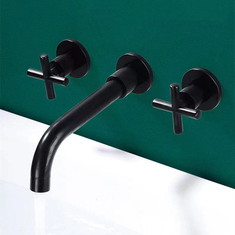 Modern 1 or 2-Handle Bathroom Sink Faucet Circular Wall Mounted Bathroom Faucet.