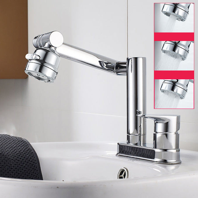 Modern 1-Handle Bathroom Sink Faucet 2 Hole Centerset Lavatory Faucet