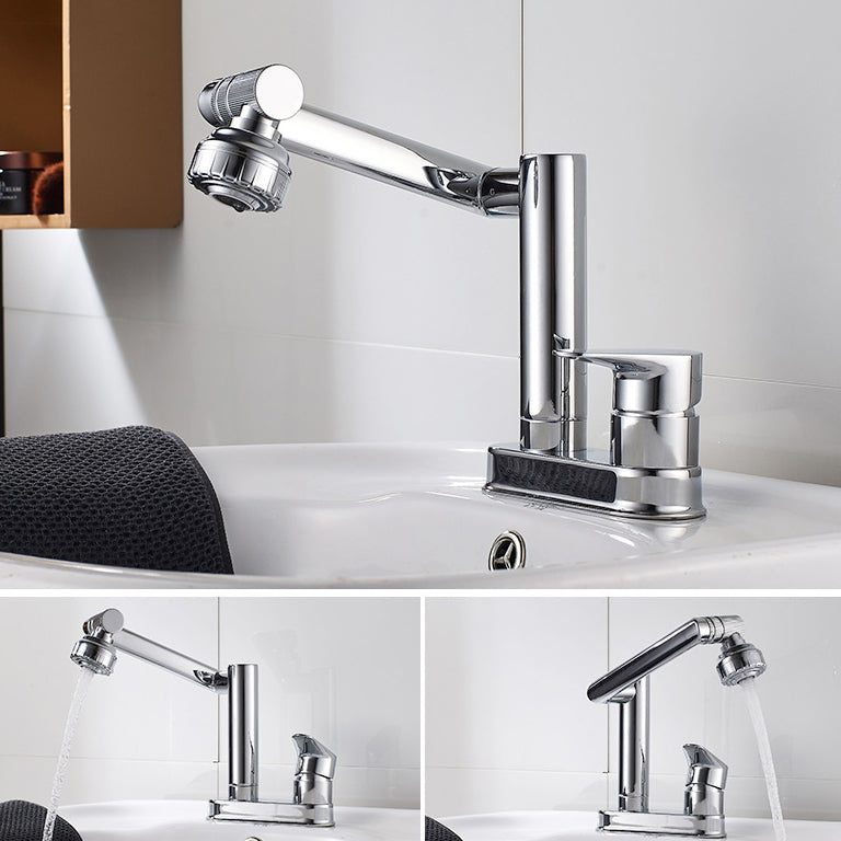 Modern 1-Handle Bathroom Sink Faucet 2 Hole Centerset Lavatory Faucet