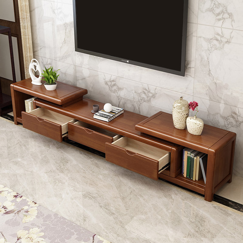 Modern Wood TV Media Stand Open Storage TV Stand with Drawers for Living Room