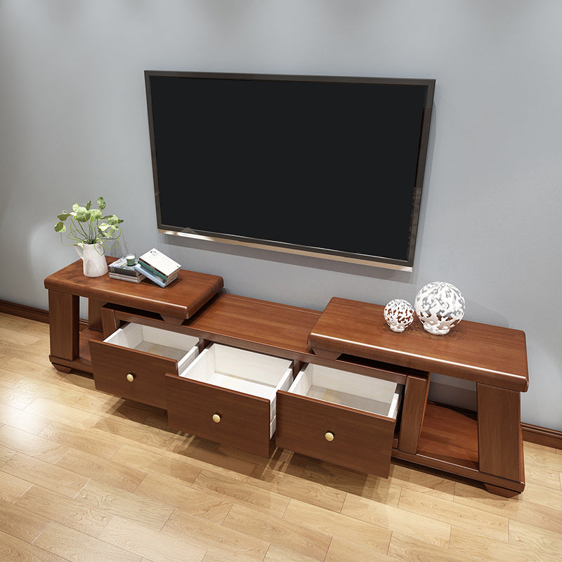 Modern Wood TV Stand Console Open Storage TV Media Stand for Living Room