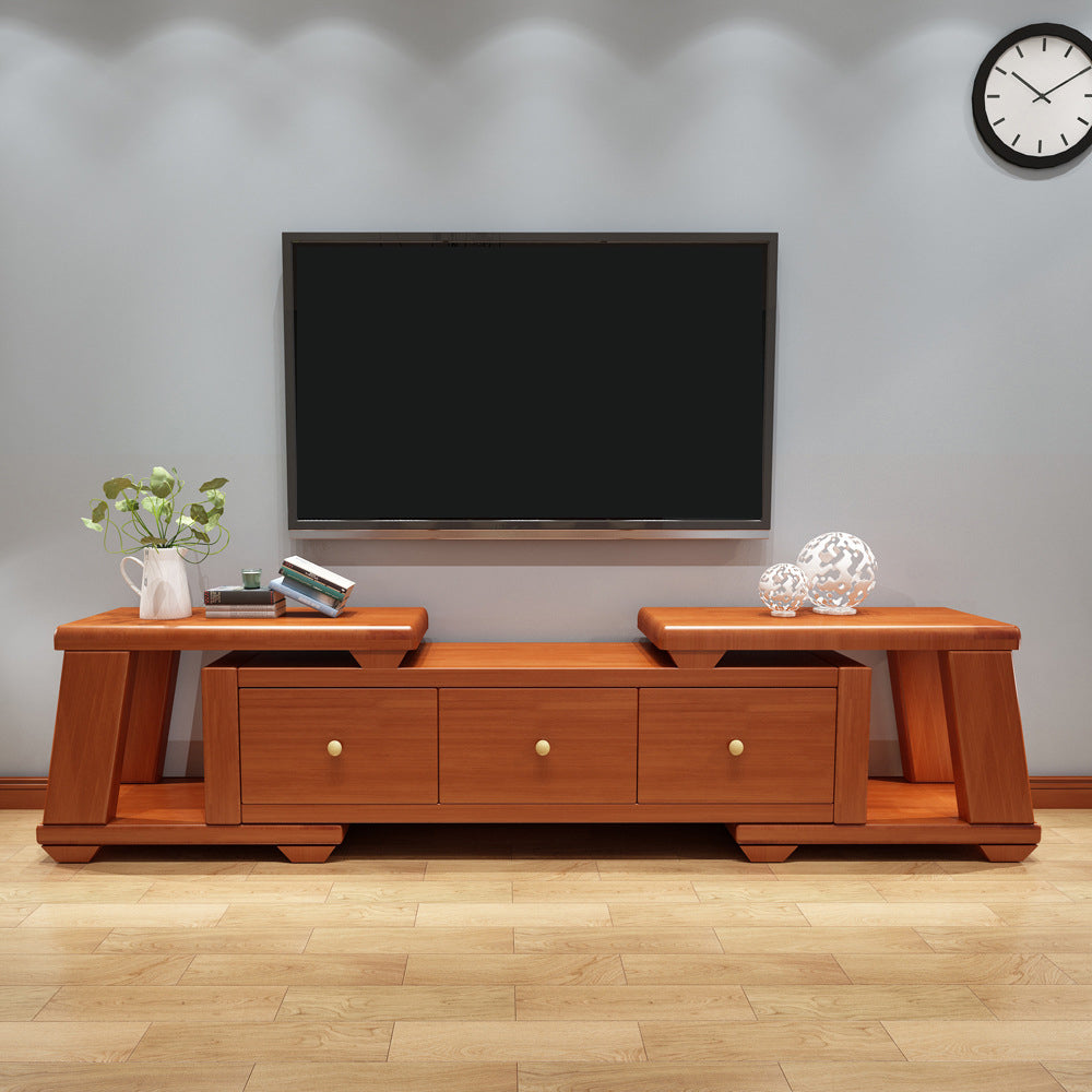 Modern Wood TV Stand Console Open Storage TV Media Stand for Living Room