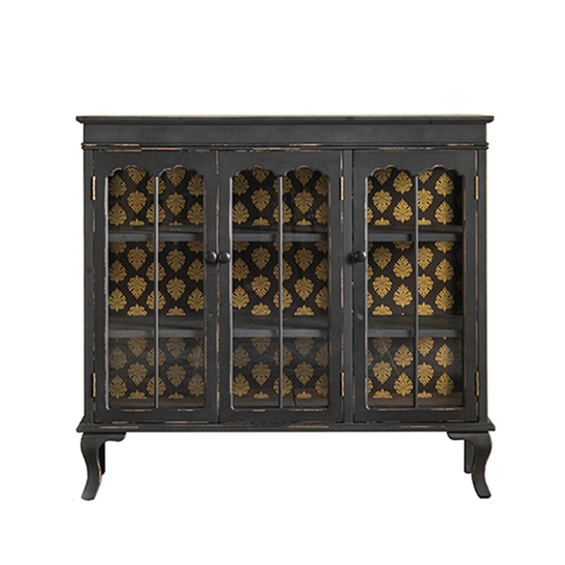 Traditional Solid Wood Cabinet Display Buffet Cabinet with Doors for Living Room