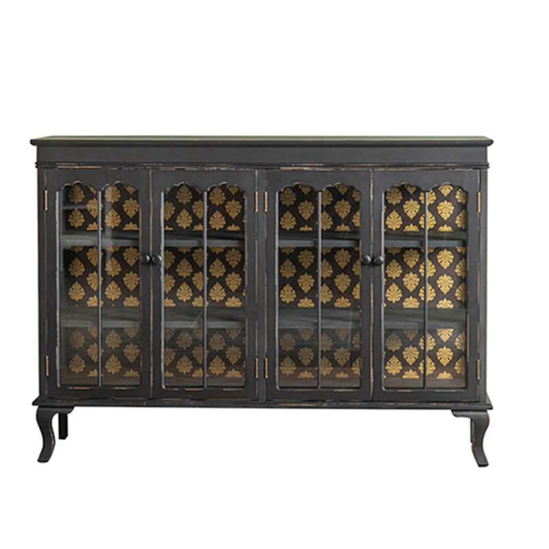 Traditional Solid Wood Cabinet Display Buffet Cabinet with Doors for Living Room