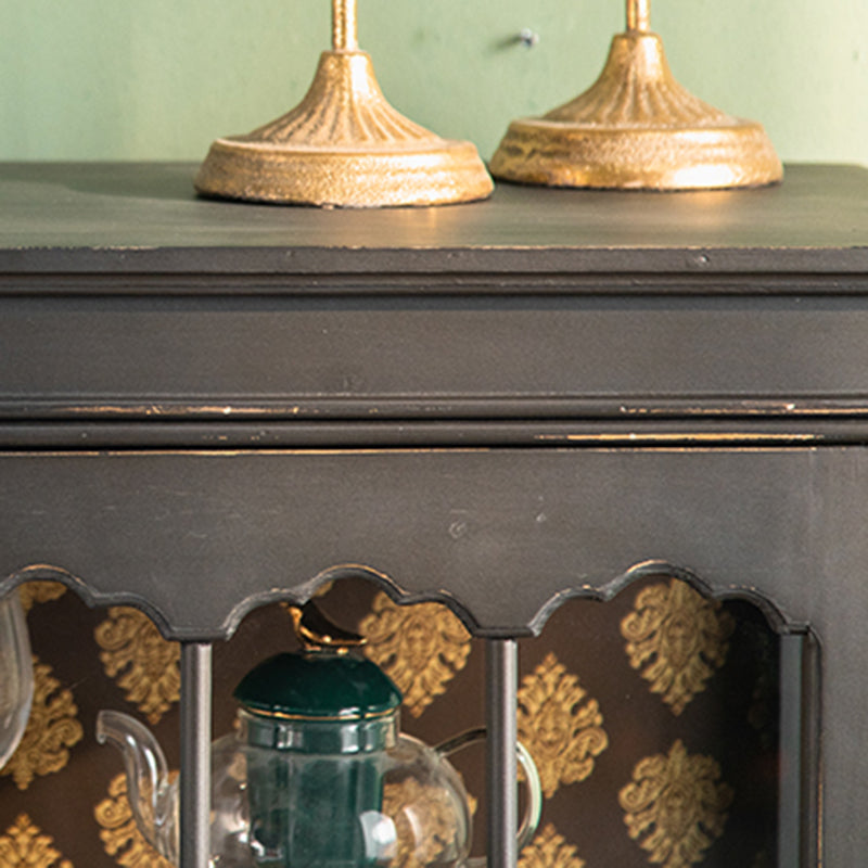 Traditional Solid Wood Cabinet Display Buffet Cabinet with Doors for Living Room