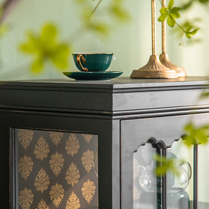 Traditional Solid Wood Cabinet Display Buffet Cabinet with Doors for Living Room