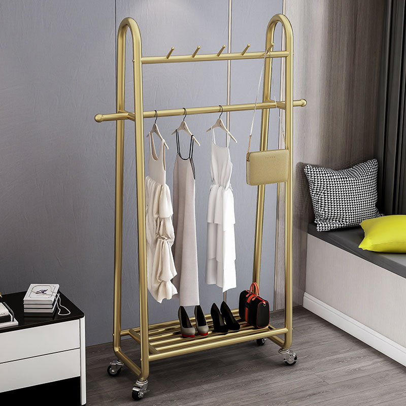 Modern Coat Hanger Solid Color Metal Coat Rack with Storage Shelving