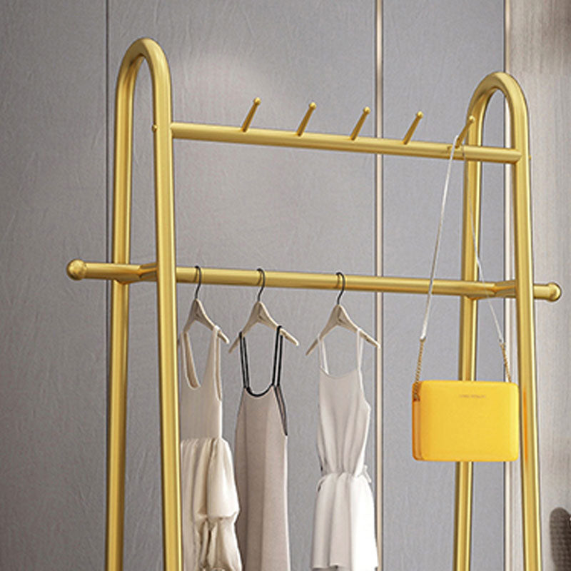 Modern Coat Hanger Solid Color Metal Coat Rack with Storage Shelving