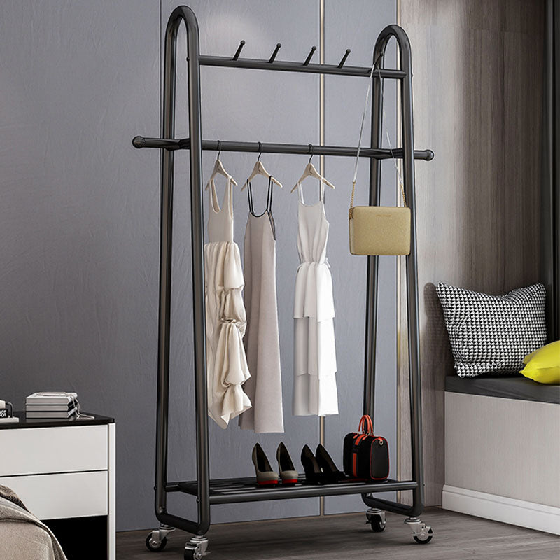 Modern Coat Hanger Solid Color Metal Coat Rack with Storage Shelving