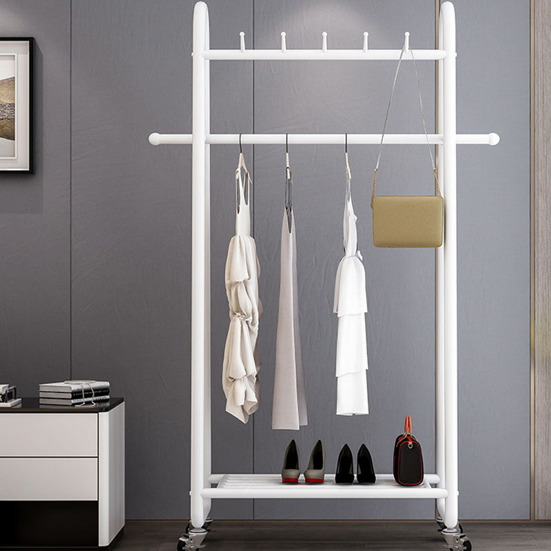 Modern Coat Hanger Solid Color Metal Coat Rack with Storage Shelving