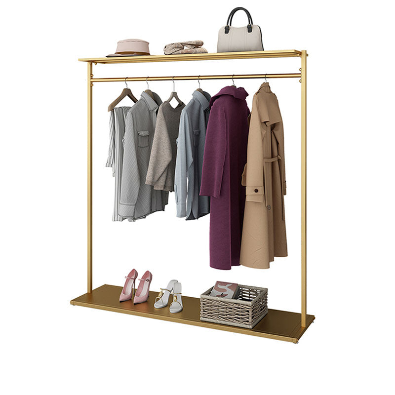 Simple Coat Rack Pure Color Metallic Free Standing Coat Rack With Shelves