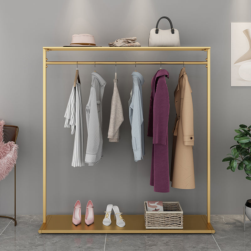 Simple Coat Rack Pure Color Metallic Free Standing Coat Rack With Shelves