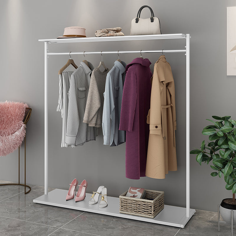 Simple Coat Rack Pure Color Metallic Free Standing Coat Rack With Shelves