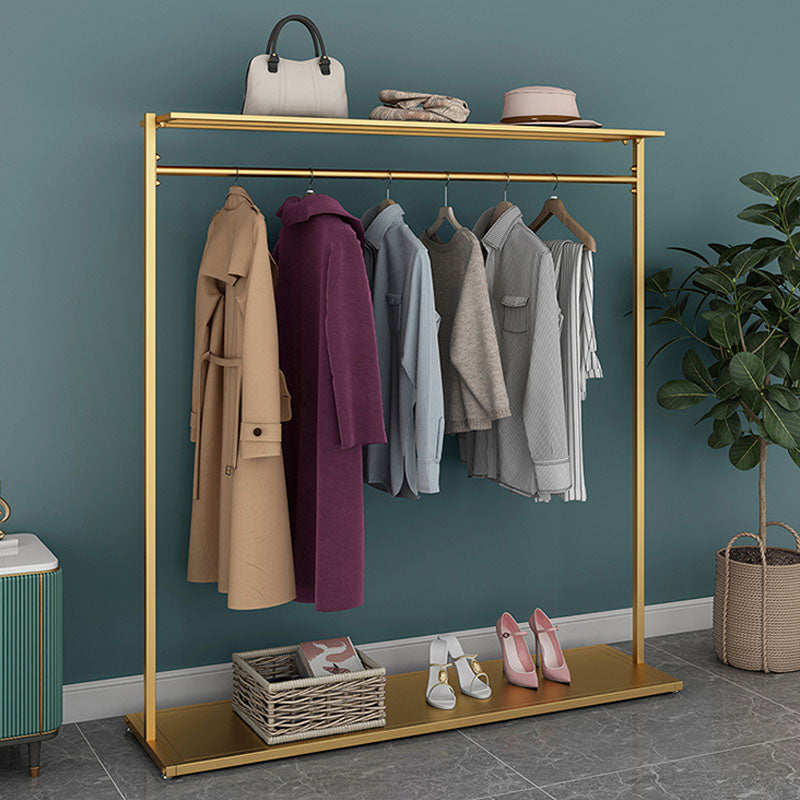 Simple Coat Rack Pure Color Metallic Free Standing Coat Rack With Shelves