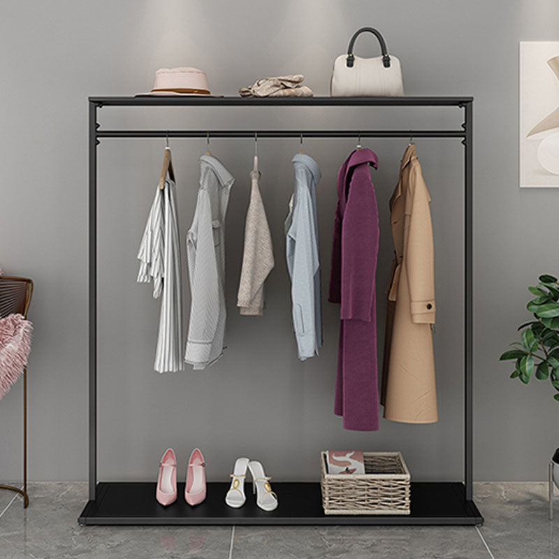 Simple Coat Rack Pure Color Metallic Free Standing Coat Rack With Shelves