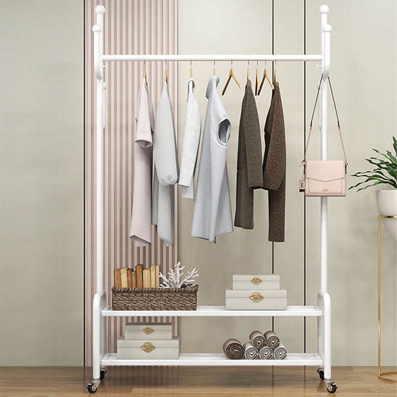 Modern Style Mobile Coat Rack Free Standing Hooks Design Metallic Coat Rack