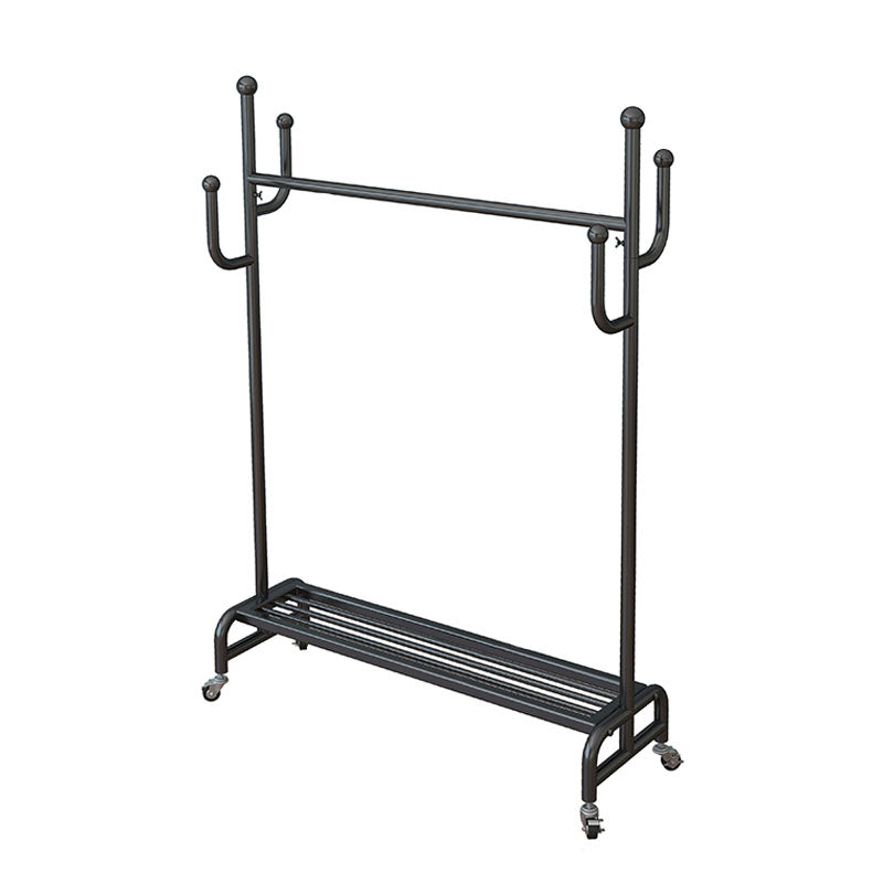 Classic Metal Clothes Hanger Free Standing Hooks Coat Rack with Storage Shelving