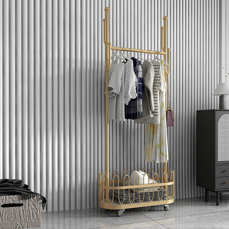 Gorgeous Plain Coat Rack Designer Basket Storage Metal Coat Rack with Coat Hooks