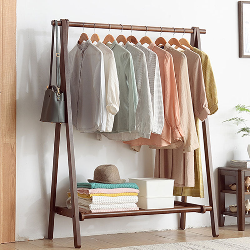 Modern Style Coat Rack Solid Wood Free Standing Coat Rack With Shelve