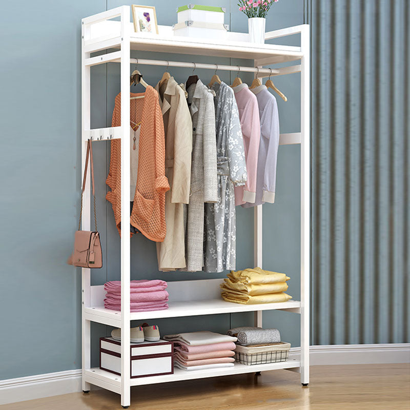 Modern Style Coat Rack Metal Frame Multi-layer Shelve Design Free Standing Coat Rack